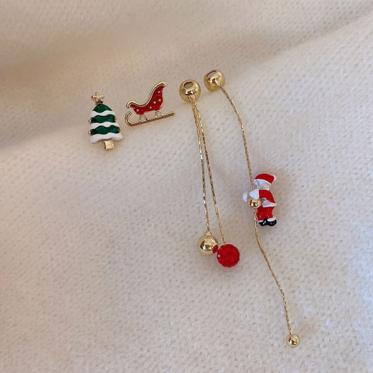 Weihnachtsmann lange Quasten Ohrringe - Winterzauber Edition | Shop Nory