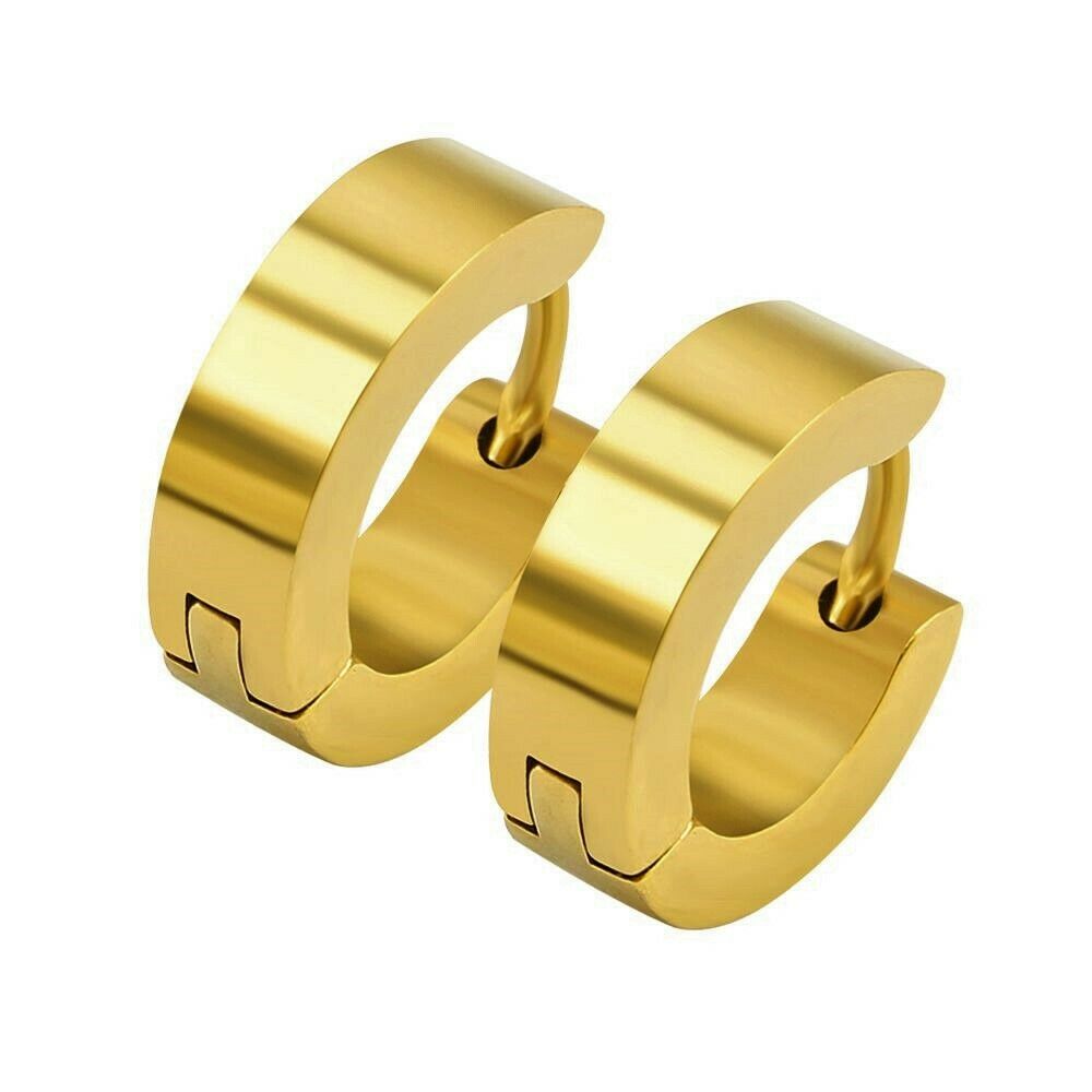 Gold Glatt Titanstahl Antiallergische Kleine Creolen | Shop Nory
