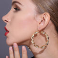 Damen 18K vergoldete dicke gewundene Creolen Ohrringe | Shop Nory