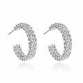 silberne versilberte Ohrringe Gewebte Web-Stud-Ohrringe | Shop Nory