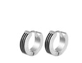 Unisex Silber Schwarz 3 Reihen Mitteler Trim Anti-Allergisch Titan Kleine Creolen | Shop Nory