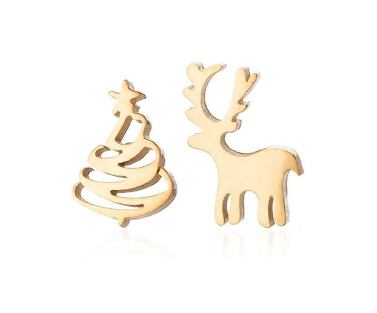 Winterliche Weihnachts-Ohrstecker aus Silber | Shop Nory