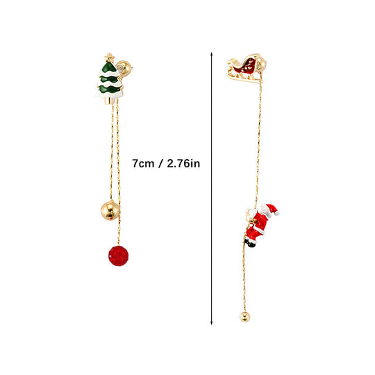 Weihnachtsmann lange Quasten Ohrringe - Winterzauber Edition | Shop Nory