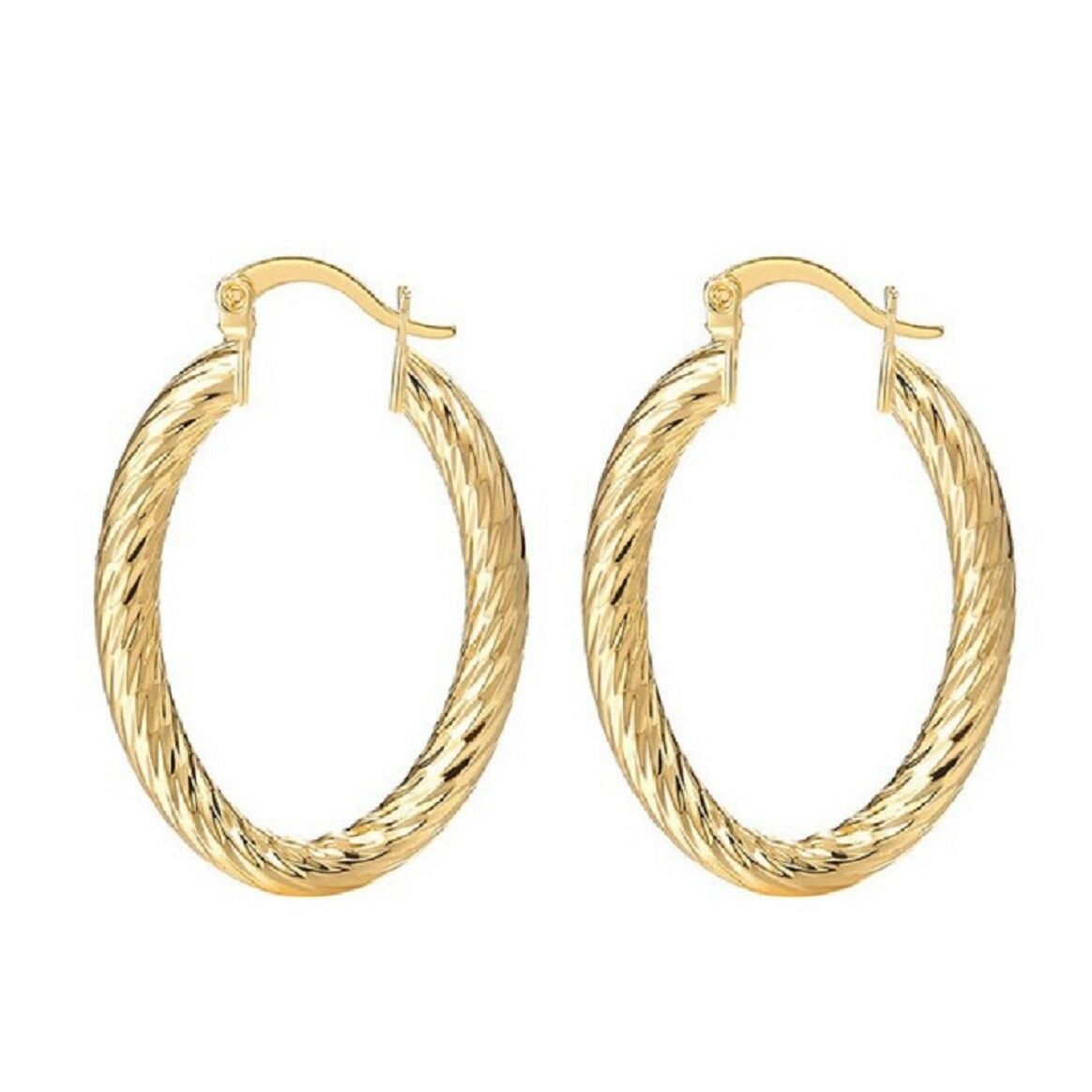 Oval Medium Gold Plated Twirl Ohrringe | Shop Nory