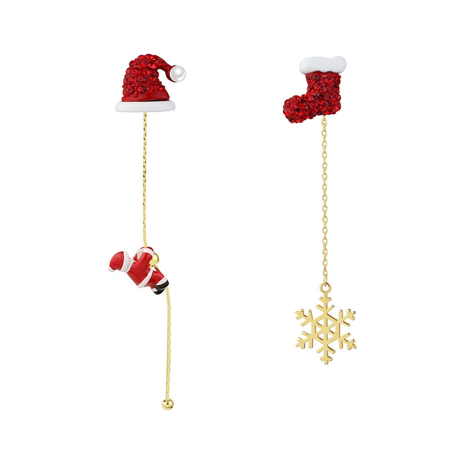 Weihnachtsmann lange Quasten Ohrringe - Winterzauber Edition | Shop Nory