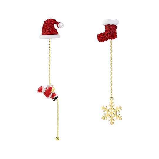 Weihnachtsmann lange Quasten Ohrringe - Winterzauber Edition | Shop Nory