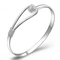 Elegante 925 Sterling Silber Clip-On Blumen-Haken Stil Armreif | Shop Nory
