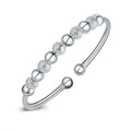 Damen 925 Sterling Silber Glücksball Perlen Offene Armreif Charms Armband | Shop Nory