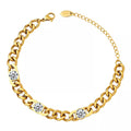 Damen 18k Goldbeschichtetes Herz Schmetterling Edelstahl Armband | Shop Nory