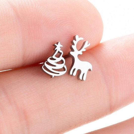 Winterliche Weihnachts-Ohrstecker aus Silber | Shop Nory