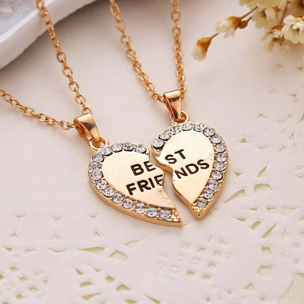 Unisex Beste Freunde Geteiltes Herz Freundschaftsanhänger & Halskette Set | Shop Nory