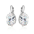 Damen Silber Klare Kristall Große Oval Zircon Hoops Ohrringe | Shop Nory