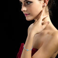 Damen Silber Blau Herz Weiß Mini Kristall Link Ketten Elegante Party Armband | Shop Nory