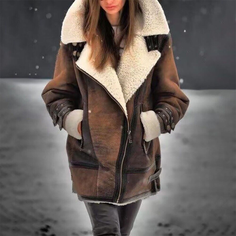 Damen Lammfellfliegerjacke