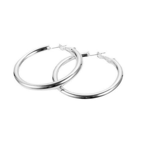 Damen 925 Silber Plattiert Große Creole Stil Große Klassische 5mm Ohrringe | Shop Nory