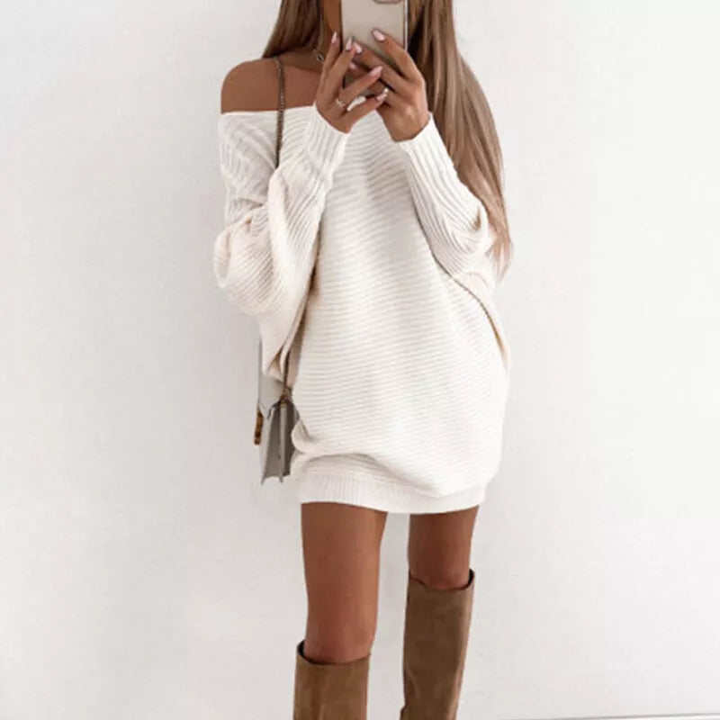 Mini Kleid aus Strick mit langen Ärmeln