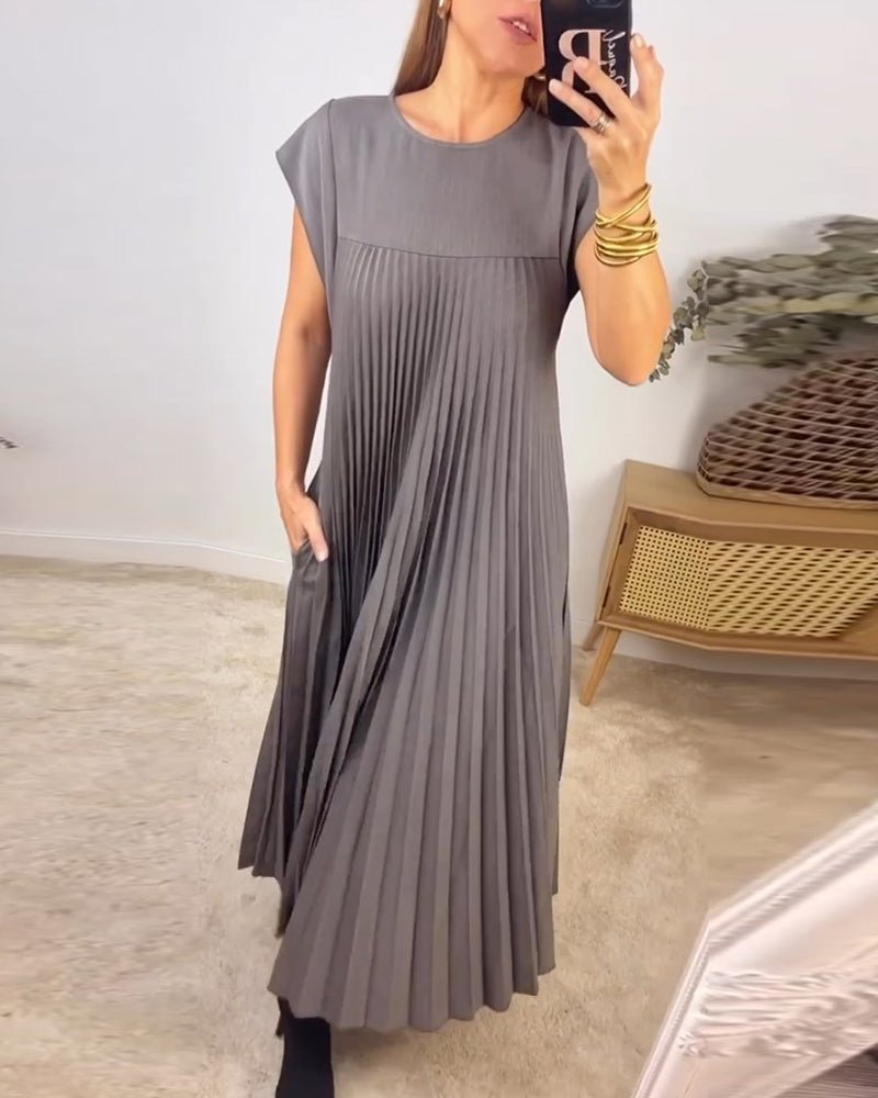 Smarte Plissee Baumwollkleid