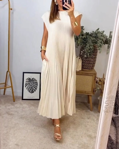Smarte Plissee Baumwollkleid