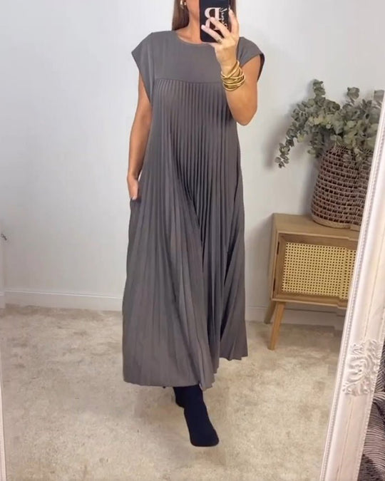 Smarte Plissee Baumwollkleid