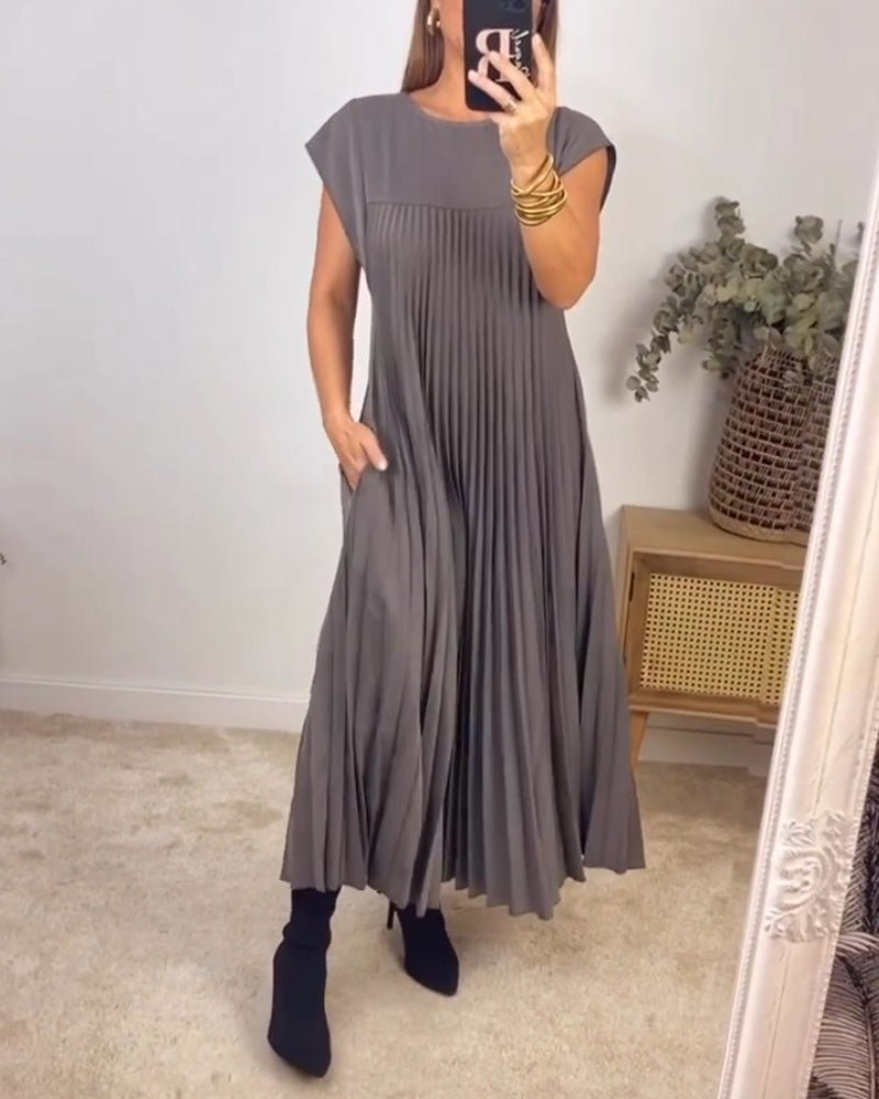 Smarte Plissee Baumwollkleid