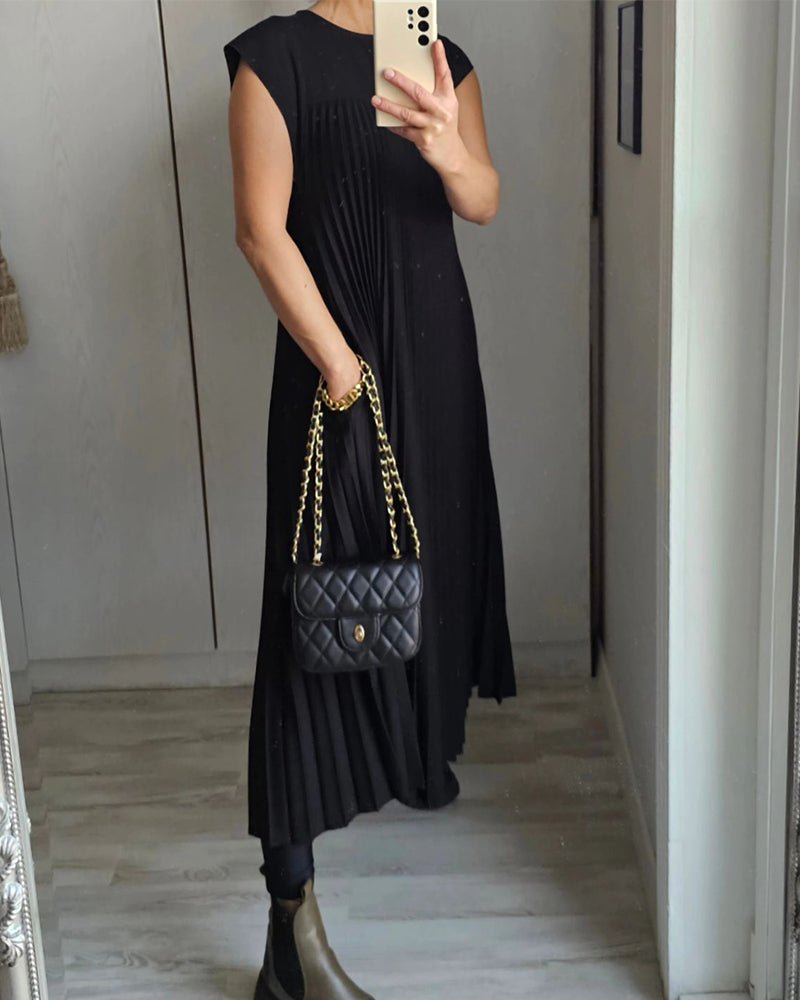 Smarte Plissee Baumwollkleid