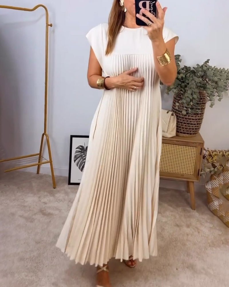 Smarte Plissee Baumwollkleid
