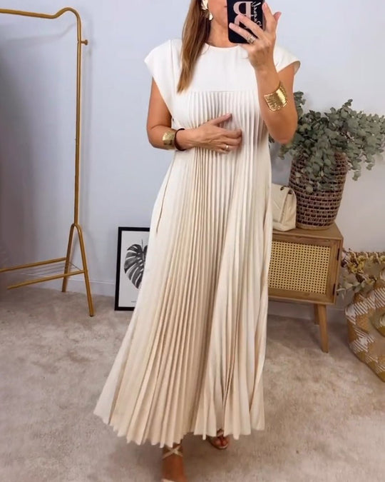Smarte Plissee Baumwollkleid