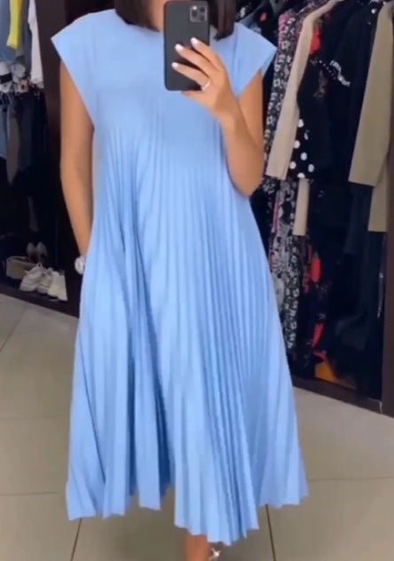 Smarte Plissee Baumwollkleid