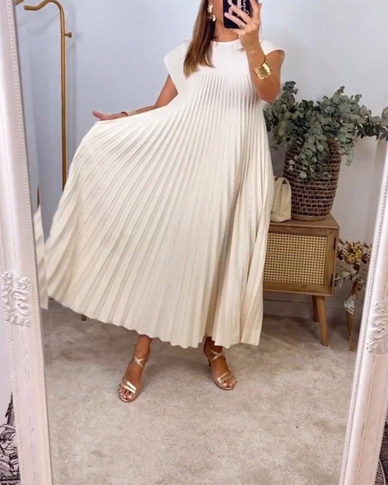 Smarte Plissee Baumwollkleid