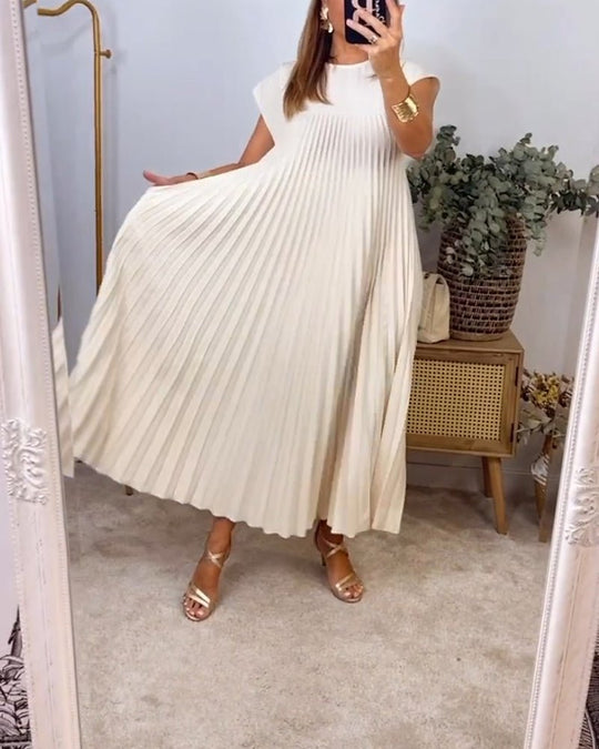 Smarte Plissee Baumwollkleid
