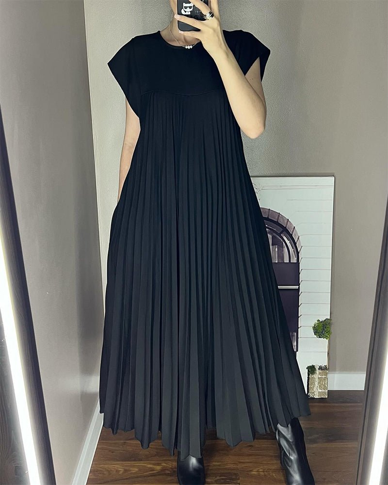 Smarte Plissee Baumwollkleid