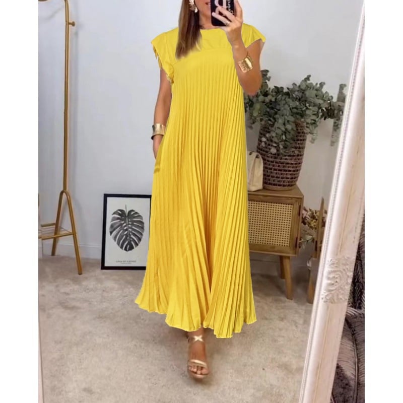 Smarte Plissee Baumwollkleid
