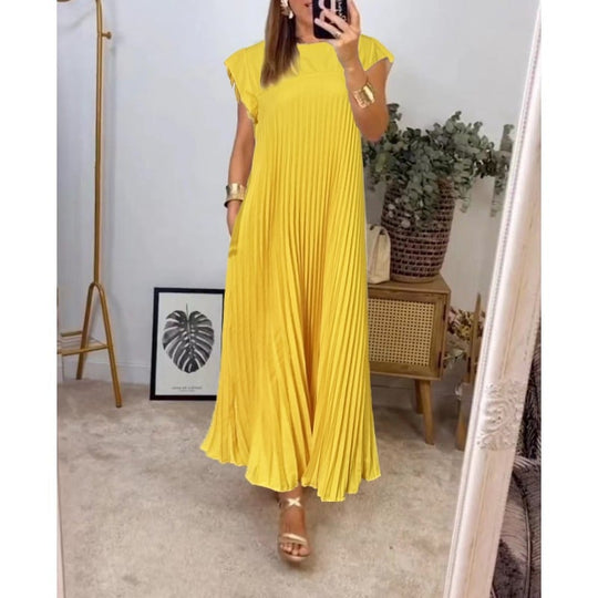 Smarte Plissee Baumwollkleid