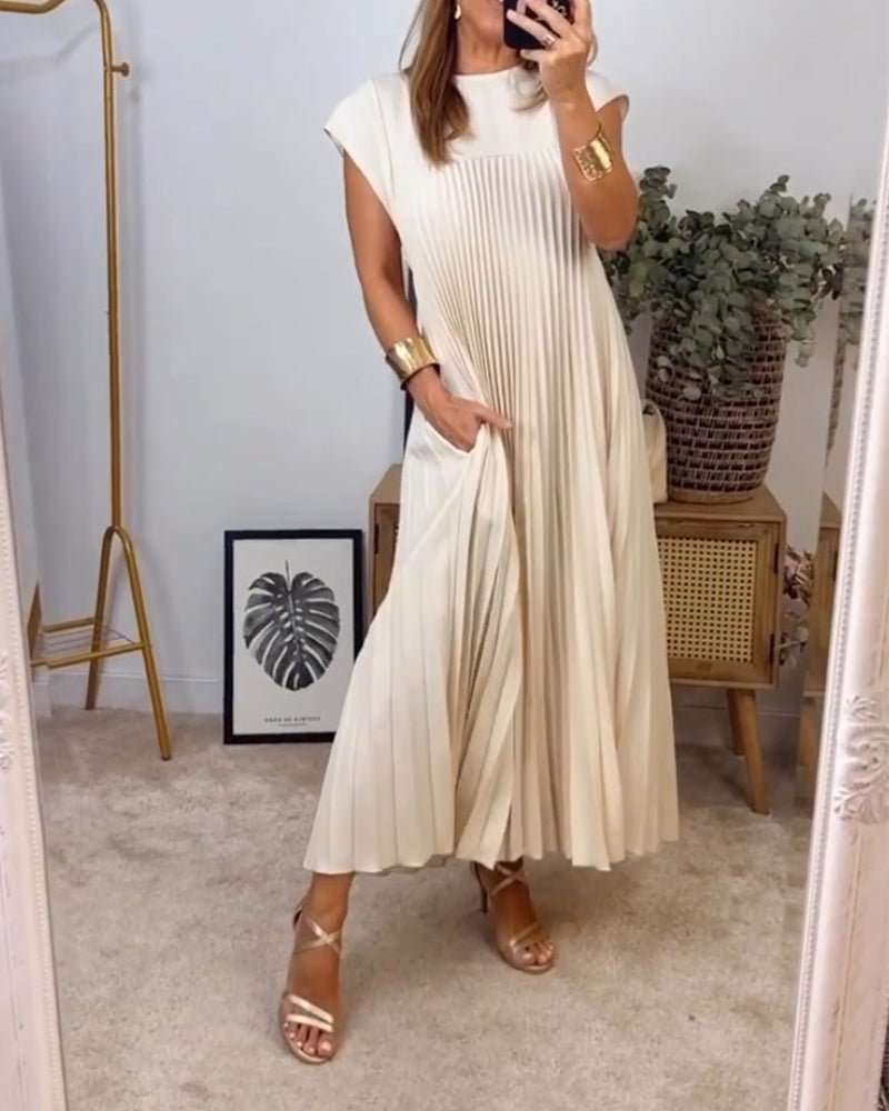 Smarte Plissee Baumwollkleid