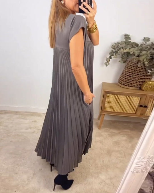 Smarte Plissee Baumwollkleid