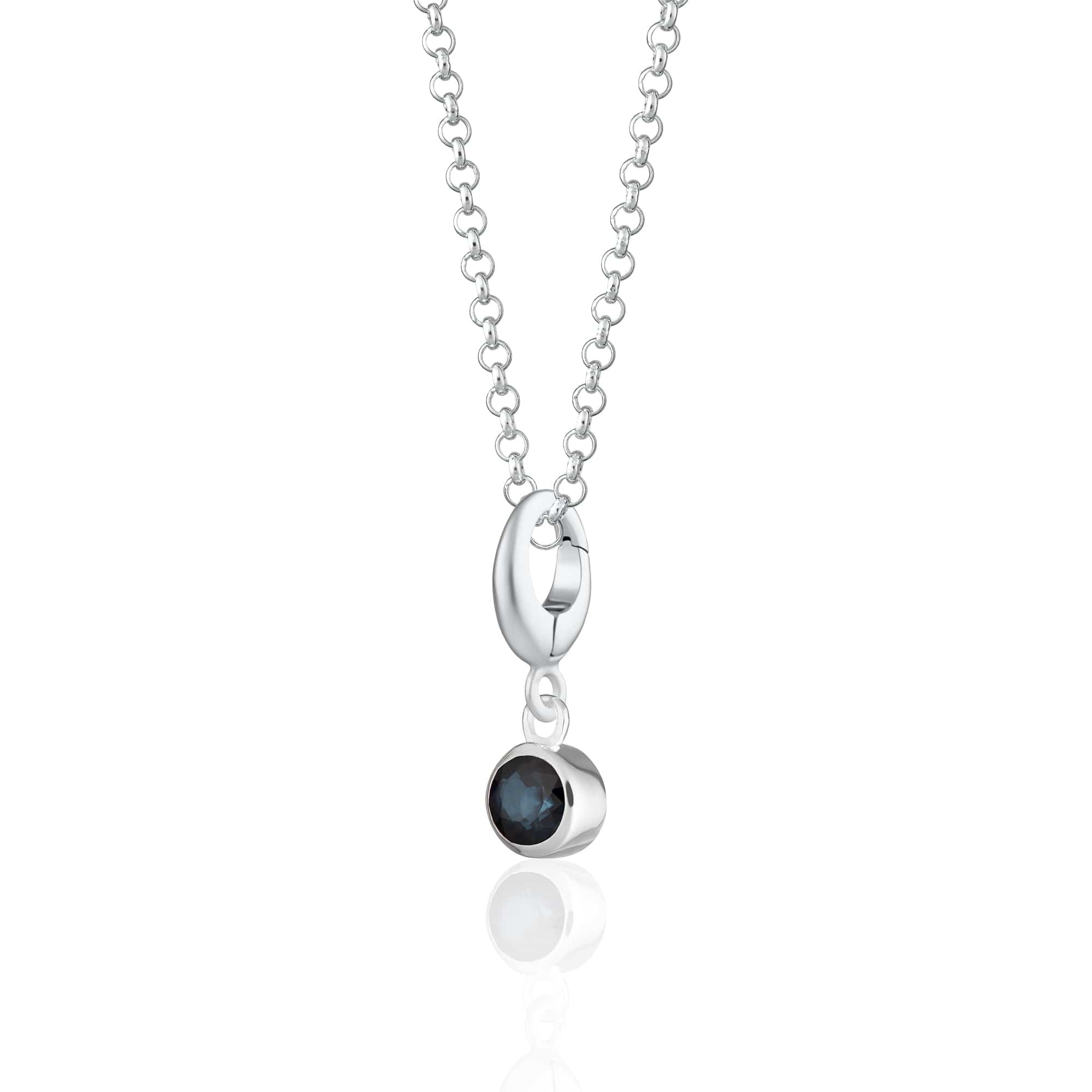 September Geburtsstein Charm Halskette (Saphir) | Shop Nory