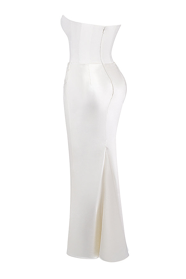 Trägerloses Korsett Maxi Kleid
