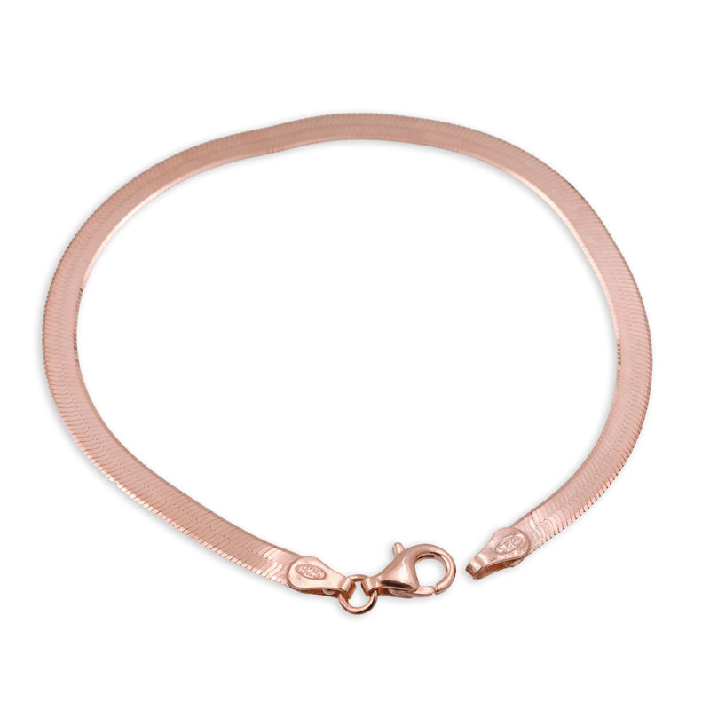 Flaches Schlangenarmband - Rosé vergoldet | Shop Nory