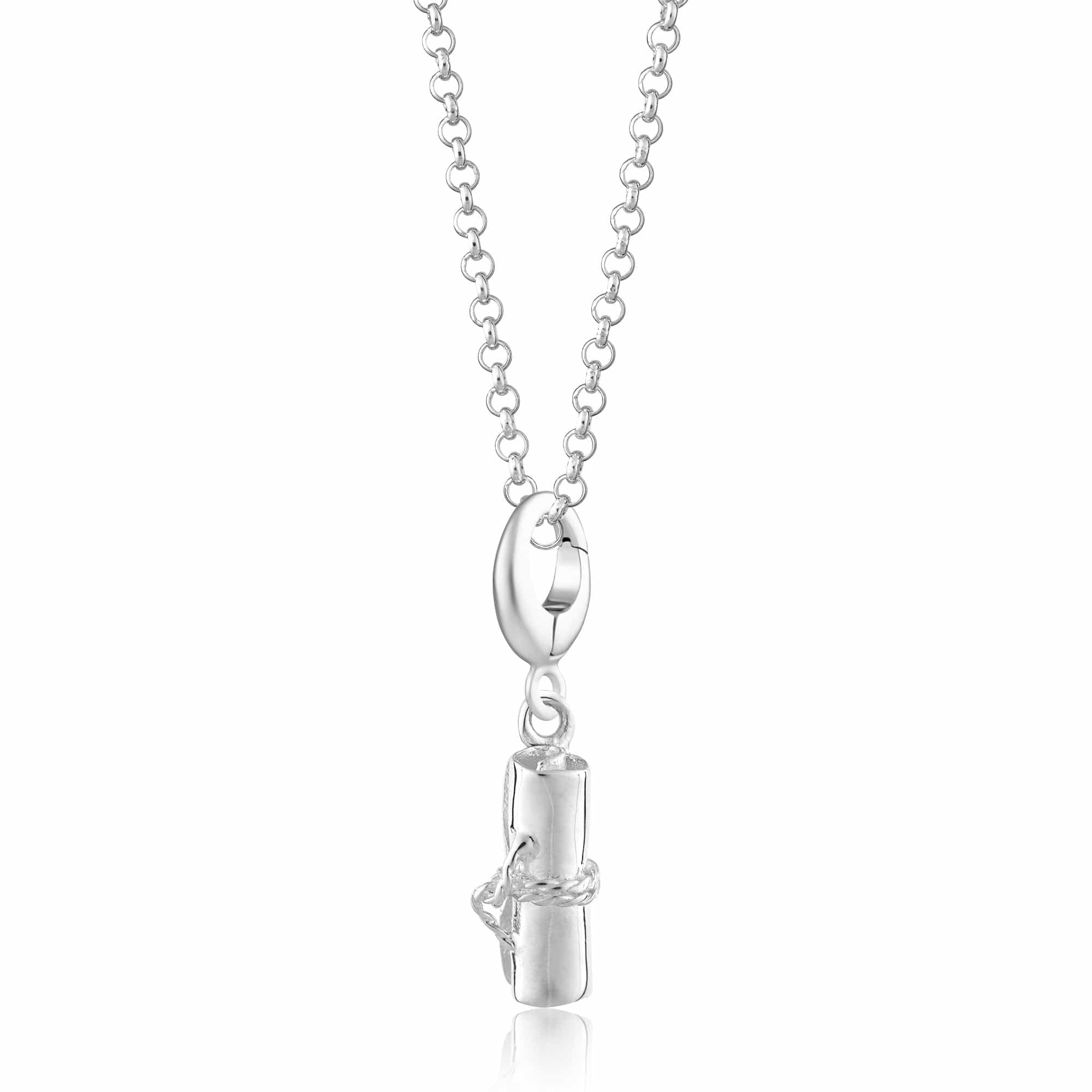 Silber Scroll Abschluss Charm Halskette | Shop Nory