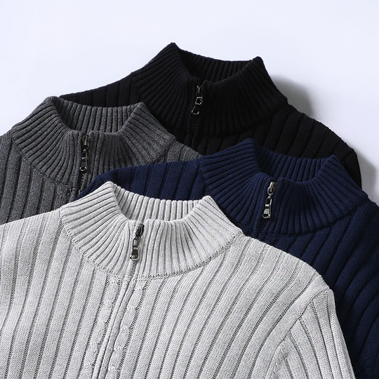 Merino Strickjacke mit Reißverschluss