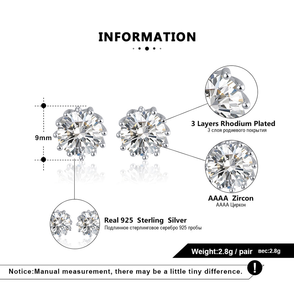 Ohrstecker Ohrringe mit Zirkonia Stecker 925 Sterling Silber | Shop Nory