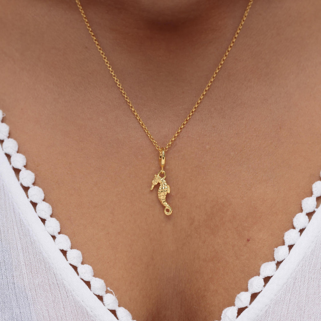 Gold Seepferdchen Charme Halskette | Shop Nory