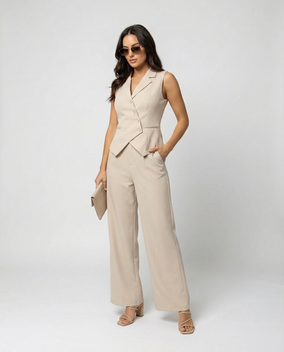 Elegantes Jumpsuit Satz für Jeden Anlass Damen Anzug