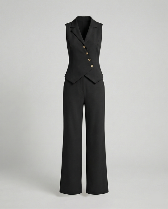 Elegantes Jumpsuit Satz für Jeden Anlass Damen Anzug