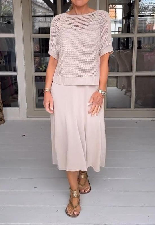 Elegantes Deltes Set (Kleid + Top)