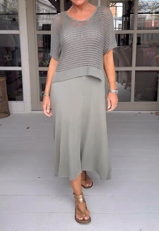 Elegantes Deltes Set (Kleid + Top)