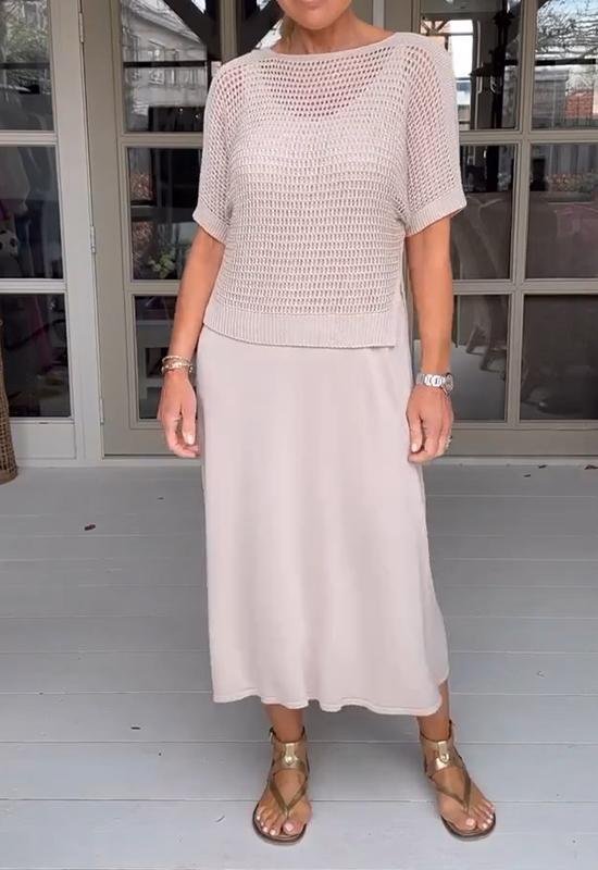Elegantes Deltes Set (Kleid + Top)