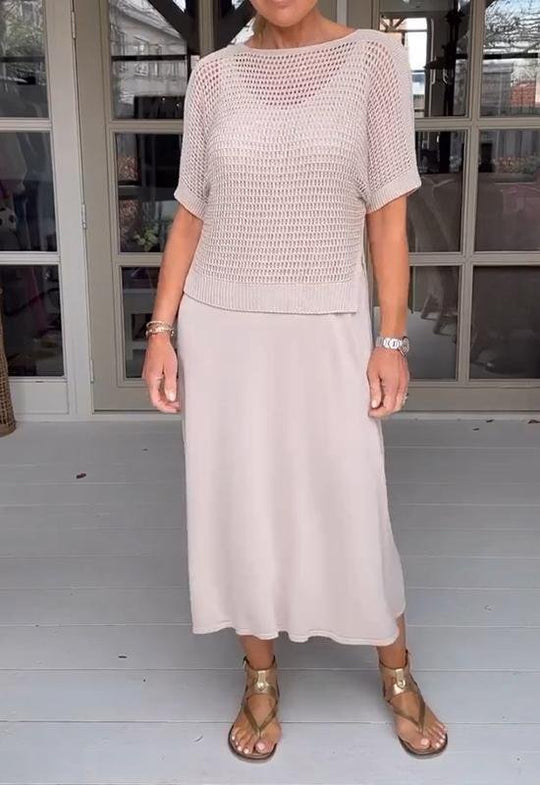 Elegantes Deltes Set (Kleid + Top)
