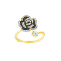 Sexy geheimnisvoller schwarzer Rosenmetall Offener Ring | Shop Nory