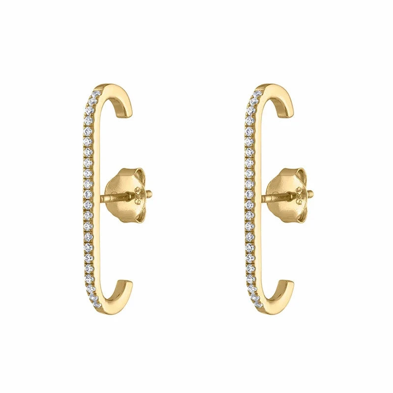 Shiny Zircon 925 Sterling Silver Lange Ohrstecker | Shop Nory